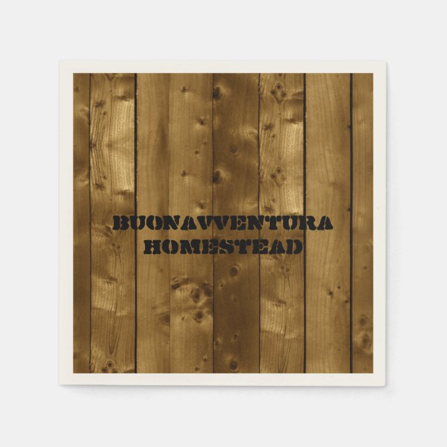 Guardanapo De Papel Rustic Wood Slats Nome Personalizável (Frente)