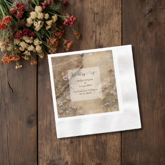 Guardanapo De Papel Rustic Wooden Bohemian Floral Wedding