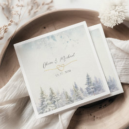 Guardanapo De Papel Rustic Woodland Casamento no inverno Napkins