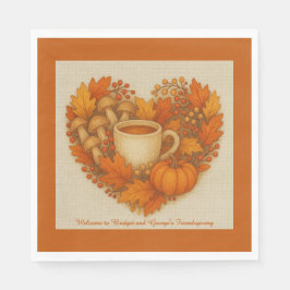 Guardanapo De Papel rústica Maçã de cacau e Folhas de outono