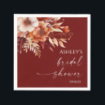 Guardanapo De Papel Rústico Burgundy Marrom Floral Flores Chá de Noiva<br><div class="desc">Estas são Guardanapos de Chá de Noiva Florais Burgundy Marrom Rústico!</div>