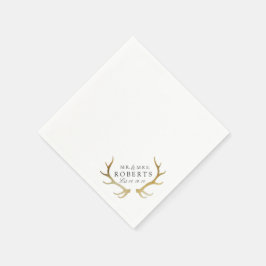 Guardanapo De Papel Rústico & Elegante Chifre de Ouro | Casamento com