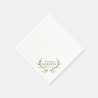 Guardanapo De Papel Rústico & Elegante Chifre de Ouro | Casamento com
