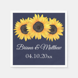 Guardanapo De Papel Rústico País Girassóis Cachorro Azul Nápoles