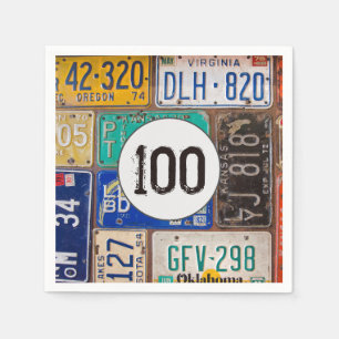 Guardanapo De Papel Rusty License Plate 100º Aniversário Napkins