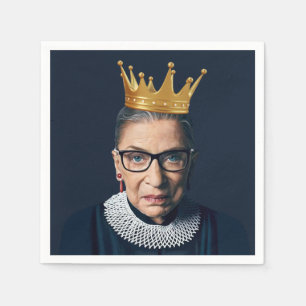 Guardanapo De Papel Ruth Bader Ginsburg com Coroa Dourada