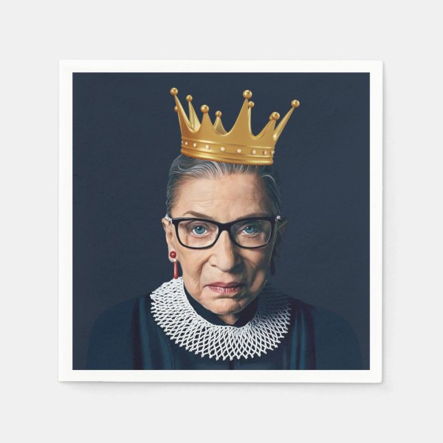 Guardanapo De Papel Ruth Bader Ginsburg com Dourada Coroa (Frente)
