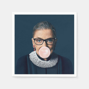 Guardanapo De Papel Ruth Bader Ginsburg Soprando Chiclete Rosa