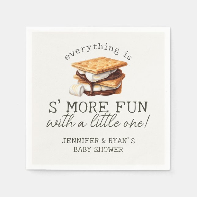 Guardanapo De Papel S’mores Fall Bonfire Outdoor Baby Shower (Frente)