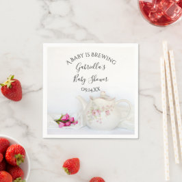 Guardanapo De Papel Sabão e Rosas Rosa Bebê está criando Chá