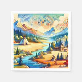 Guardanapo De Papel Sacred Valley - Native American Tribal Landscape