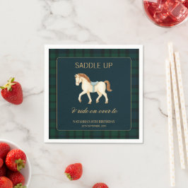 Guardanapo De Papel Saddle Up Vintage Preppy Horse Birthday 
