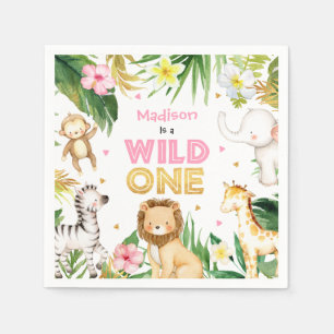 Guardanapo De Papel Safari Animais Selvagens de Um primeiro aniversari