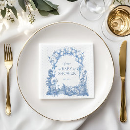 Guardanapo De Papel Safari Animal Dusty Blue Toile Baby Boy Chá