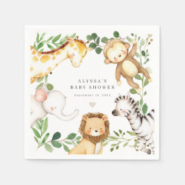 Guardanapo De Papel Safari Animals Baby Shower Party Paper Napkins