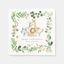 Guardanapo De Papel Safari Animals Baby Shower Party Paper Napkins