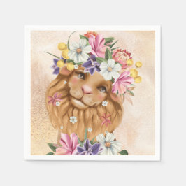 Guardanapo De Papel Safari, cor-de-rosa-chá de fraldas e ouro fardados