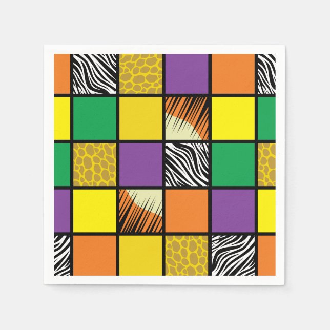 Guardanapo De Papel Safari de Partido Selvagem Um primeiro aniversario (Frente)