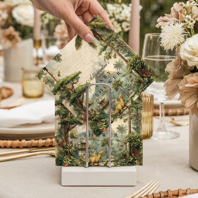 Guardanapo De Papel Safari Dino Baby Shower (Criador carregado)