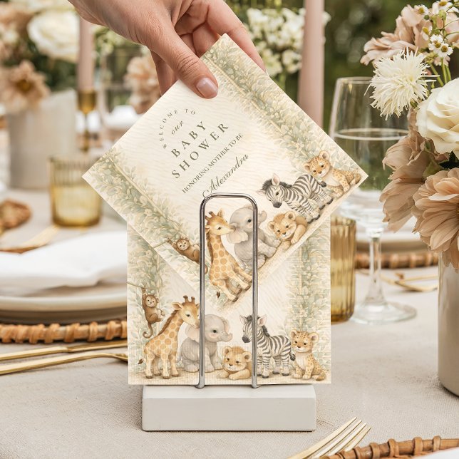 Guardanapo De Papel Safari Jungle Animals Arch Baby Shower (Criador carregado)