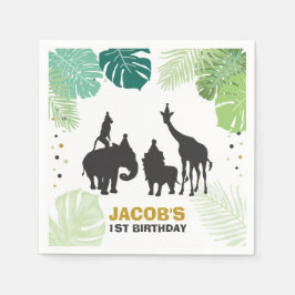 Guardanapo De Papel Safari Paper Napkins Zoo Selva Selvagem Selvagem P