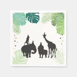 Guardanapo De Papel Safari Paper Napkins Zoo Selva Selvagem Selvagem P