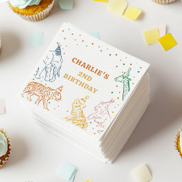 Guardanapo De Papel Safari Wild Animals 2nd Birthday