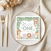 Safari Wild One Baby Shower Napkin