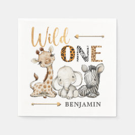 Guardanapo De Papel Safari Wild One Birthday Napkins