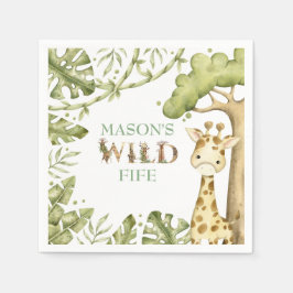 Guardanapo De Papel Safari Wild One Watercolor Birthday