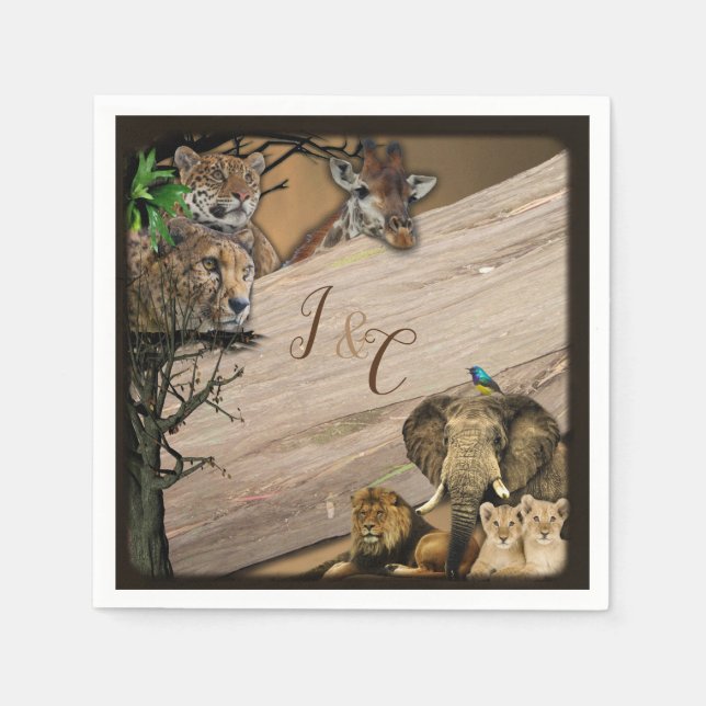 Guardanapo De Papel Safari Wildlife Party Napkins (Frente)