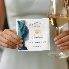 Guardanapo De Papel Safira Azul Elegante Parabéns Graduado