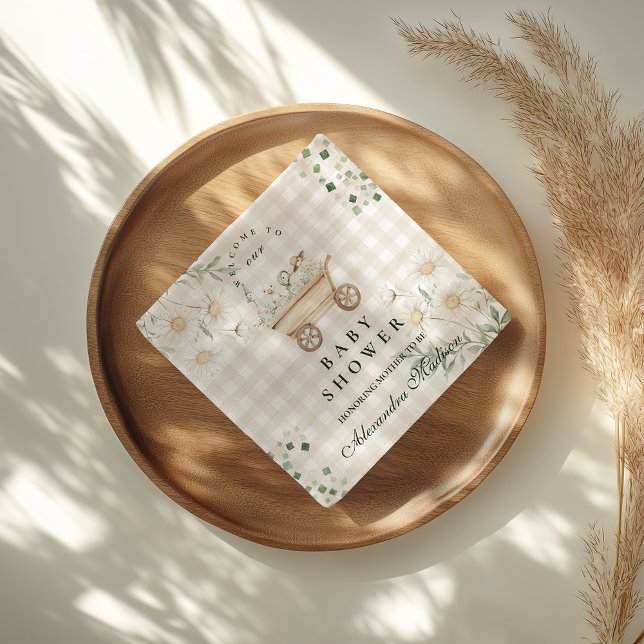 Guardanapo De Papel Sage Daisy Silly Goose Baby Shower (Criador carregado)