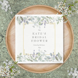 Guardanapo De Papel Sage e Lilac Watercolor Chá de panela Floral