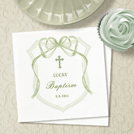 Guardanapo De Papel Sage Green Arco Crest Baptism