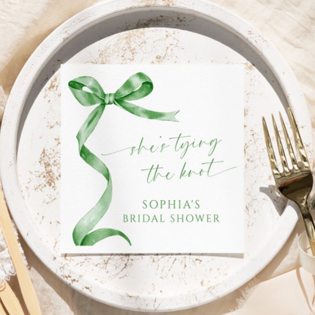 Guardanapo De Papel Sage Green Arco Ela é Chá de panela Casando (Criador carregado)