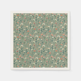 Guardanapo De Papel Sage Green Boho Wildflower Baby in Bloom Chá