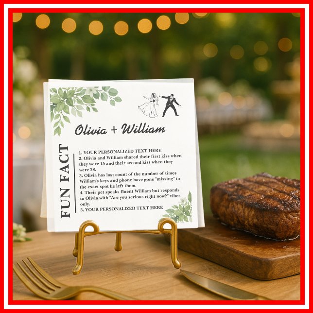 Guardanapo De Papel Sage Green deixa o casamento de fatos divertidos (Criador carregado)