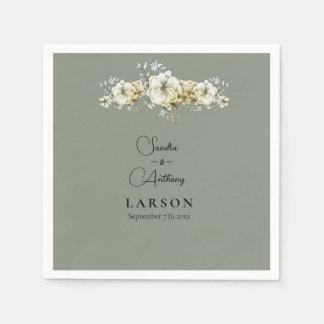 Guardanapo De Papel Sage Green Floral Wedding Napkins