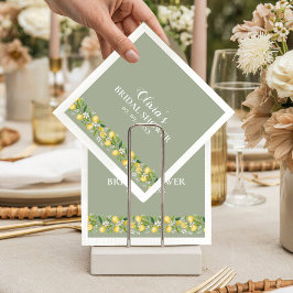 Guardanapo De Papel Sage Green Lemon Bridal Shower Party Napkins 
