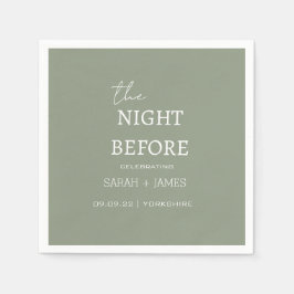 Guardanapo De Papel Sage Green Minimalista Na Noite Antes Do Casamento