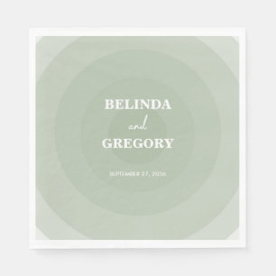 Guardanapo De Papel Sage Green Modern Monogramas Wedding