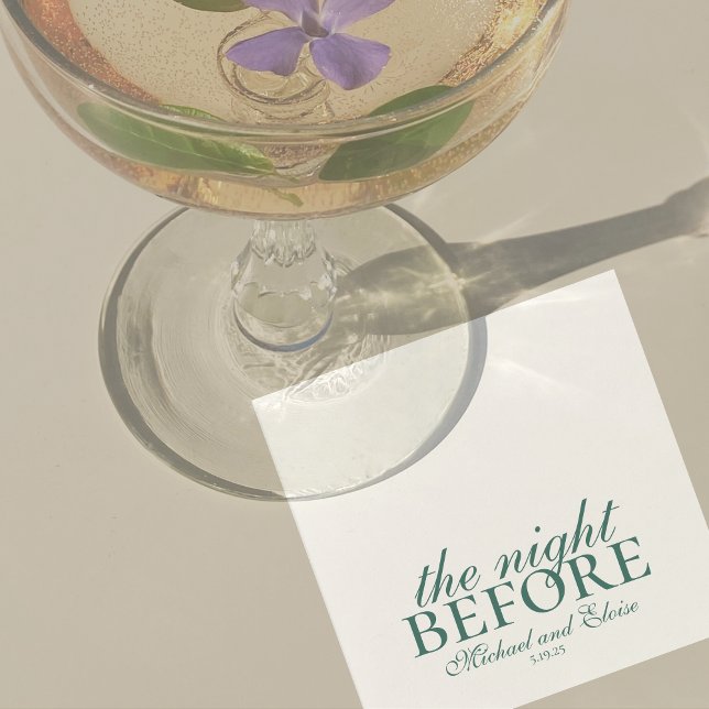 Guardanapo De Papel Sage Green Night Before Rehearsal Dinner Wedding  (Modern Elegant Sage Green Wedding Suite Theme with options to personalize for your special day.)