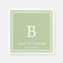 Guardanapo De Papel Sage Green Personalizou Cocktail Napkins