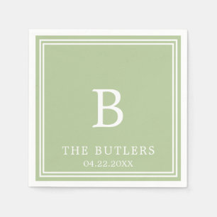Guardanapo De Papel Sage Green Personalizou Cocktail Napkins