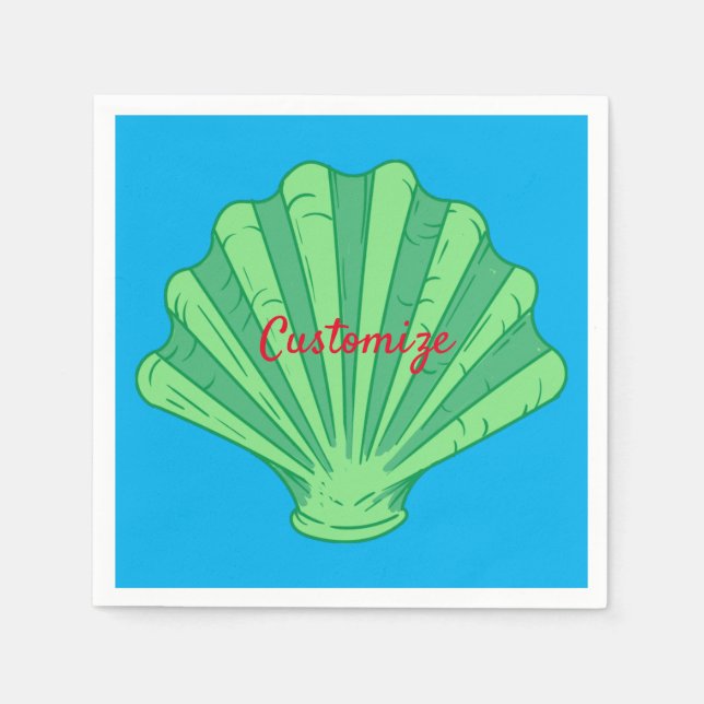 Guardanapo De Papel Sage Green Scallop Shell Thunder_Cove (Frente)