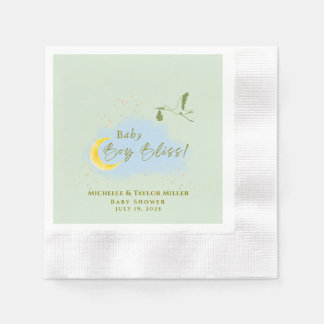 Guardanapo De Papel Sage Green Starlit Baby Boy Entrega Especial