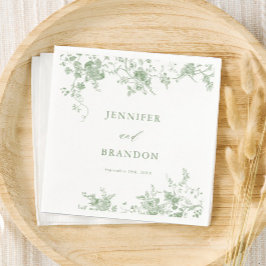 Guardanapo De Papel Sage Green Toile Classic Wedings