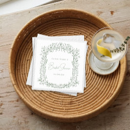 Guardanapo De Papel Sage Green Toile Cocktail Napkin