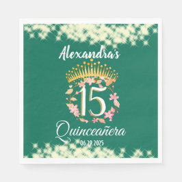 Guardanapo De Papel Sage Green Vintage Boho Quinceañera Espanha
